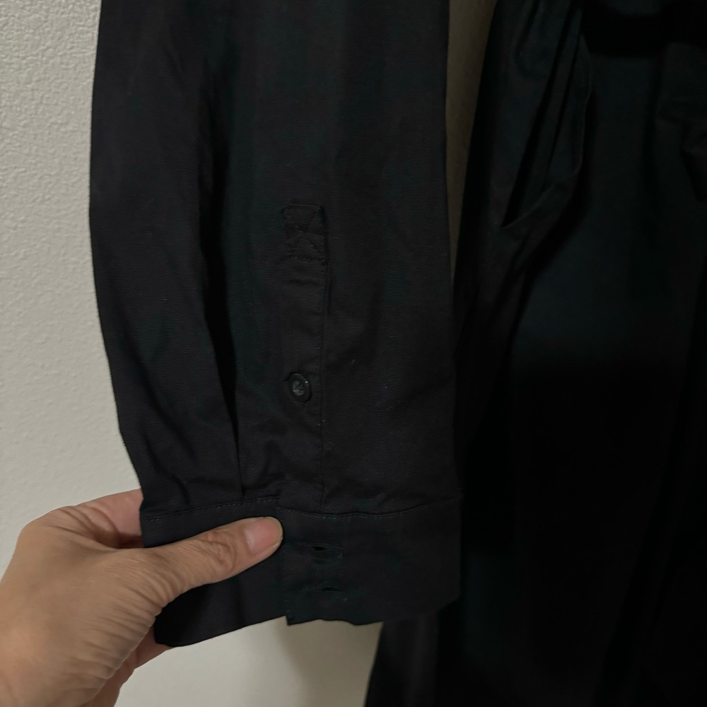 Torrid Mini Poplin Shirtdress Deep Black Belted Stretch Cotton 2023 NWT-2 - Picture 6 of 12